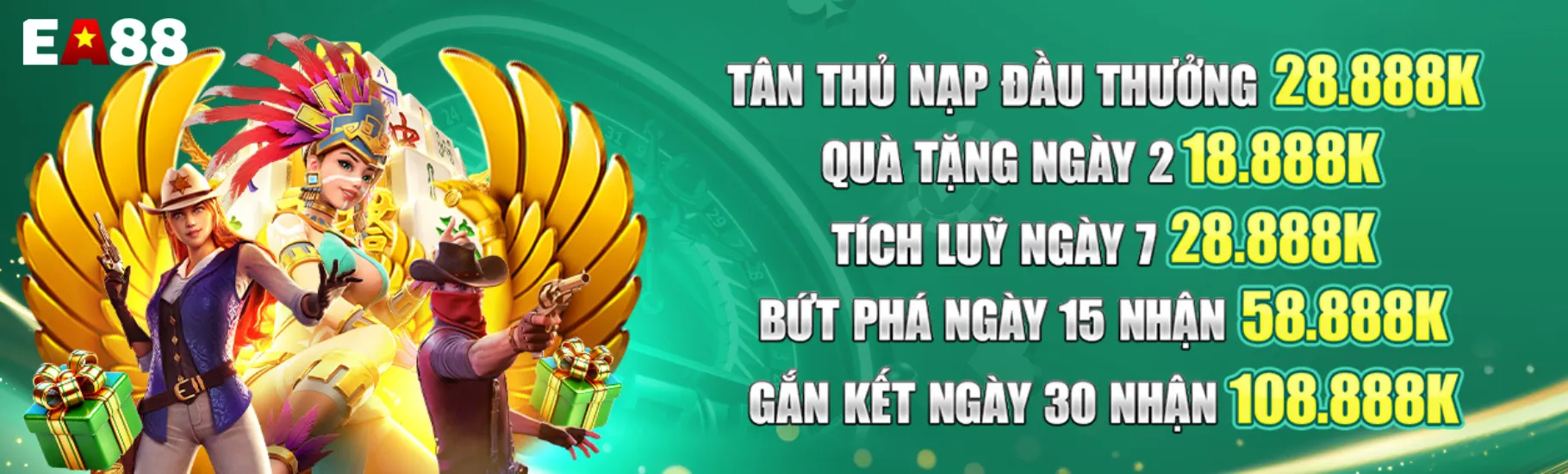 ea88.com tân thủ nạp đầu thưởng 28.888k